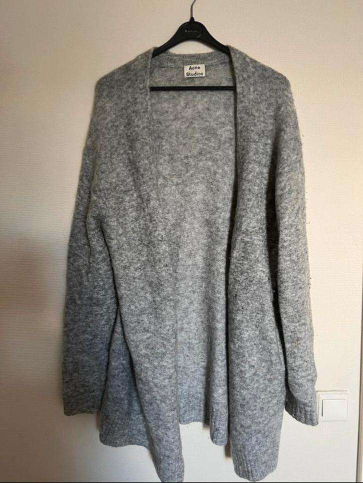 Acne Studios Raya oversized grijs vest in mohairblend maat S, Kleding | Dames, Truien en Vesten, Zo goed als nieuw, Maat 36 (S)