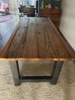 Robuuste eettafel van 80 jaar oude eiken planken, Huis en Inrichting, Tafels | Eettafels, Ophalen, Gebruikt, Eikenhout, 200 cm of meer