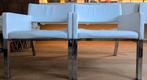 2 x fauteuil wit // laag model // design // leder, Ophalen, Gebruikt, 75 tot 100 cm, Modern