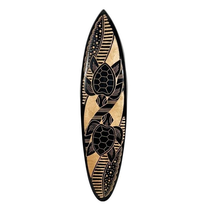 dubbele schildpad surfplank - 100 cm - houten decoratie, Antiek en Kunst, Kunst | Beelden en Houtsnijwerken, Ophalen of Verzenden
