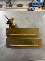 Messing Deurbeslag Set: Brievenbus & Deurknop, Ophalen of Verzenden, Gebruikt, Koper of Messing, Overige typen