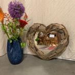 Hartjes spiegel – drijfhout driftwood - 60 cm -Bij TTM Wonen, Huis en Inrichting, Woonaccessoires | Spiegels, Overige vormen, Nieuw