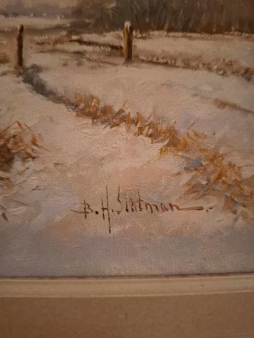 olieverf schilderij op linnen B.H. SLOTMAN  beschikbaar voor biedingen