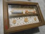 Houten naaiharen-kistje met inlegbakje Bovendeksel, Antiek en Kunst, Ophalen