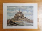Mooie prent van Pont St Michel, Verzamelen, Foto's en Prenten, Ophalen, 1960 tot 1980, Gebruikt, Buitenland