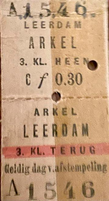 Oud Treinkaartje Leerdan - Arkel beschikbaar voor biedingen