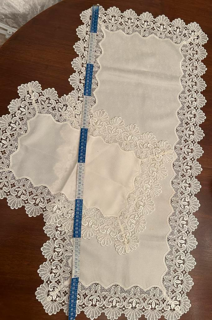 Vintage tafelkleed met kanten rand, Antiek en Kunst, Curiosa en Brocante, Ophalen