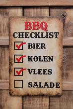 BBQ Checklist barbecue reclamebord van metaal wandbord deco, Info@deconoord.nl, Deco Noord, Nieuw, Ophalen of Verzenden