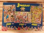 Jan van Haasteren - 3 in 1 puzzel doos & 3 poster, Ophalen of Verzenden, 500 t/m 1500 stukjes