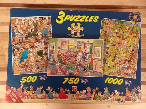 Jan van Haasteren - 3 in 1 puzzel doos & 3 poster, Hobby en Vrije tijd, Denksport en Puzzels, 500 t/m 1500 stukjes, Ophalen of Verzenden