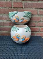 Vintage bloempot en wandpot, Ophalen, Rond, Aardewerk, Minder dan 40 cm
