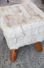 Vintage geitenhuid leren krukje voetenbank 30x30x40 p. stuk, Huis en Inrichting, Banken | Voetenbanken en Poefen, Ophalen, Minder dan 50 cm