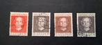 Nederland 1949 nvph 534-537 Koningin Juliana, Postzegels en Munten, Postzegels | Nederland, Ophalen of Verzenden, Gestempeld