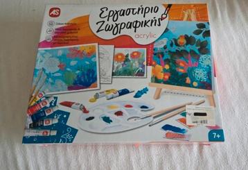Acryl schilder set met canvas. beschikbaar voor biedingen