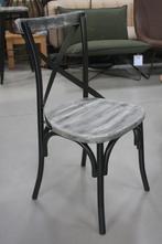 Eetkamerstoel Cross metaal & hout industrieel vintage (24x), Huis en Inrichting, Stoelen, Ophalen, Nieuw, Metaal, Vijf, Zes of meer stoelen