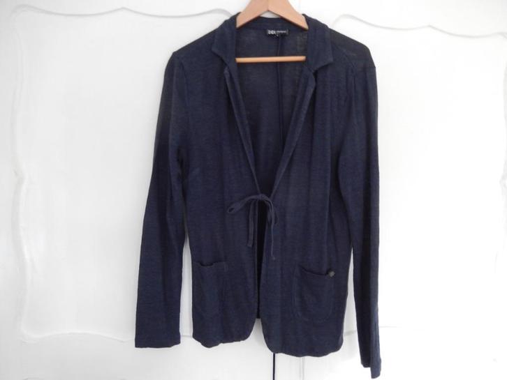 * Z.g.a.n. Didi blauw linnen vest jasje maat L *, Kleding | Dames, Jasjes, Kostuums en Pakken, Zo goed als nieuw, Jasje, Maat 42/44 (L)