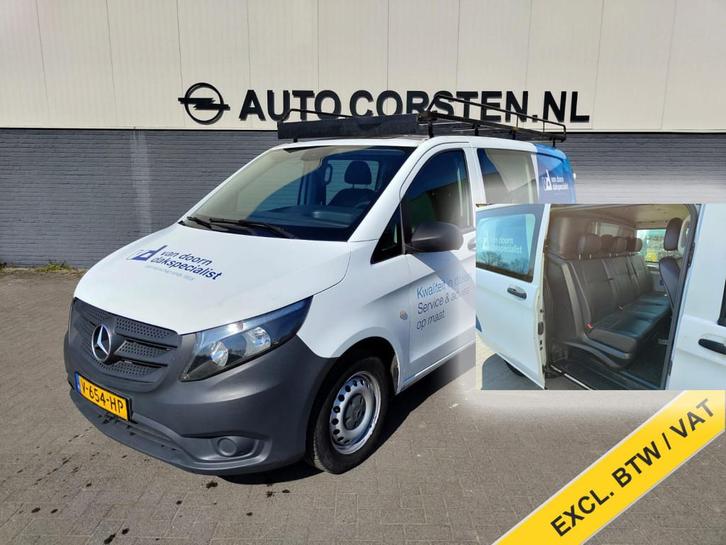 Mercedes-Benz Vito 111CDI D.C Leer Dubbele Cabine 5-pers. La, Auto's, Bestelauto's, Bedrijf, Te koop, ABS, Airbags, Airconditioning