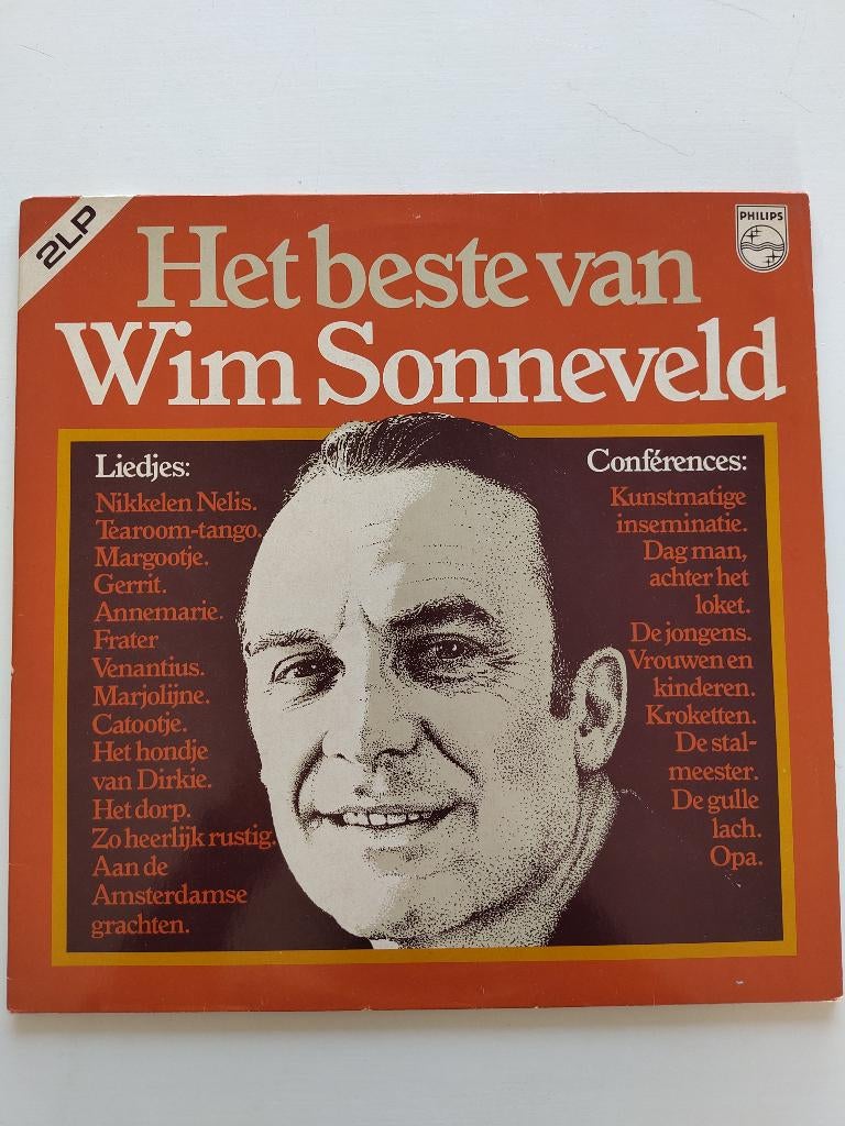 Het beste van Wim Sonneveld dubbel elpee, Cd's en Dvd's, Vinyl | Nederlandstalig, Ophalen of Verzenden, Gebruikt, 12 inch, Levenslied of Smartlap