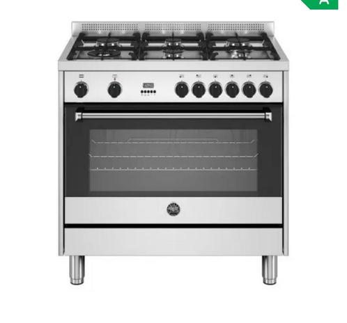 BERTAZZONI fornuis en oven 90 cm ZSM OPHALEN, Witgoed en Apparatuur, Fornuizen, Zo goed als nieuw, Vrijstaand, Gas, 4 kookzones