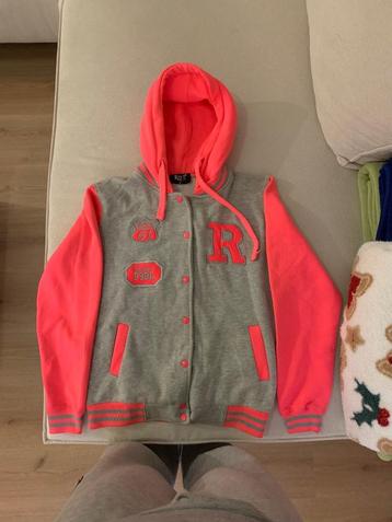 Vest maat L grijs met neon roze Mauwen beschikbaar voor biedingen