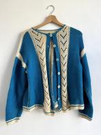 Gehaakt vest wit-blauw, Ophalen of Verzenden, Gedragen, Maat 38/40 (M), Wit