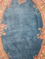 Handmade Aubusson tapijt China blue roses ovaal 170x240, Huis en Inrichting, Stoffering | Tapijten en Kleden, ., 150 tot 200 cm