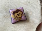 Viooltje Broche emaille 2.5 cm, Sieraden, Tassen en Uiterlijk, Broches, Ophalen of Verzenden, Zo goed als nieuw, Koper