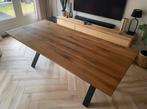 Eiken Eettafel met Stalen X-Poot, Huis en Inrichting, Tafels | Eettafels, 100 tot 150 cm, Eikenhout, Ophalen of Verzenden, Zo goed als nieuw