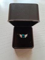 Dames ring met Aquamarijn steentje/ verzilverd, Sieraden, Tassen en Uiterlijk, Ringen, Ophalen of Verzenden, Zo goed als nieuw