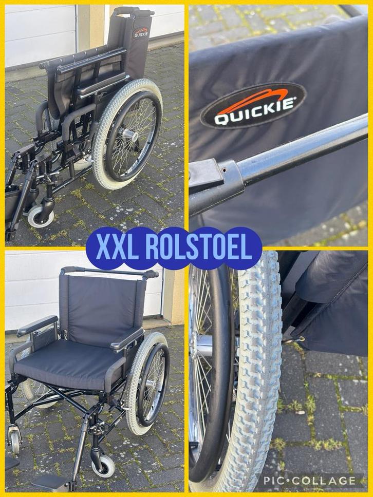 Brede XXl inklapbare rolstoel van Quicki, Diversen, Rolstoelen, Zo goed als nieuw, Handbewogen rolstoel, Inklapbaar, Ophalen of Verzenden