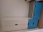 IKEA stuva smastad kast en bankje/kist wit blauw, Kinderen en Baby's, Kinderkamer | Commodes en Kasten, Ophalen, 50 tot 70 cm