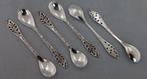6 zilveren theelepels Rococo massief 835 zilver, Ophalen of Verzenden, Zilver