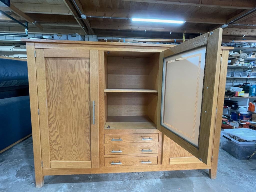 Eiken buffetkast, Ophalen, Gebruikt, 150 tot 200 cm, Eikenhout