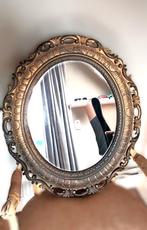 Spiegel ovaal met bronskleurige baroklijst, Antiek en Kunst, Antiek | Spiegels, Ophalen, Ovaal, 50 tot 100 cm, Minder dan 100 cm