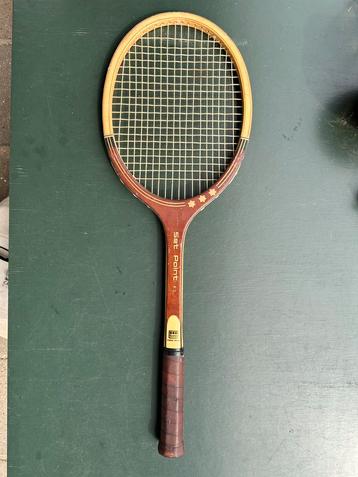 Vintage houten tennisracket. Merk ‘Set Point’ van Rucanor beschikbaar voor biedingen