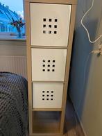 Ikea Kallax kast met 3 bakken, Ophalen, Met plank(en), Gebruikt, 100 tot 150 cm