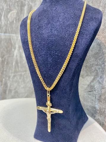 14k Gouden Kettinghanger met Kruis beschikbaar voor biedingen