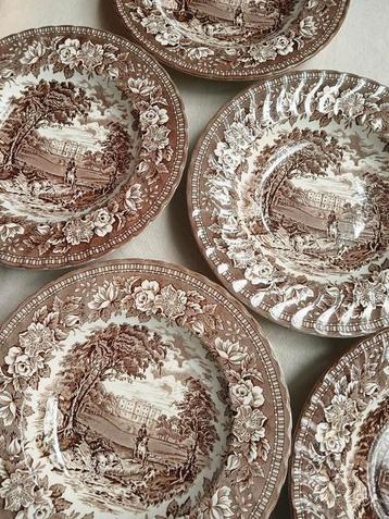 Vintage H. Aynslay & Co diepe borden 5 stuks beschikbaar voor biedingen