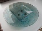 Turquoise glazen fruitschaal, nieuw, Oosterveldweg 15, 7274 DZ, Schaal, Verzenden, Rond