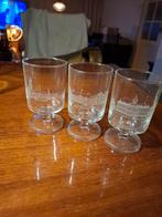set van drie glazen met etsen van Nederlandse paleizen, Verzamelen, Glas en Borrelglaasjes, Ophalen of Verzenden, Zo goed als nieuw