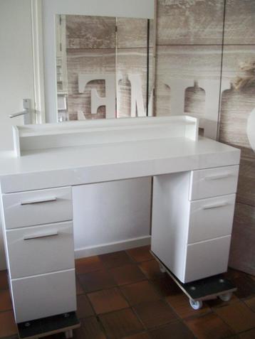 Kaptafel Make-uptafel met Spiegel Wit - 120 x 41 x 76  Nieuw beschikbaar voor biedingen