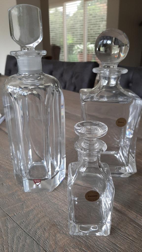 ORREFORS Kristallen Whiskey Karaf & 2 Kistallen Karaffen, Antiek en Kunst, Antiek | Glas en Kristal, Ophalen of Verzenden