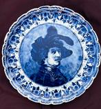 Handgeschilderd Delfts blauw bord 33cm, Antiek en Kunst, Ophalen of Verzenden
