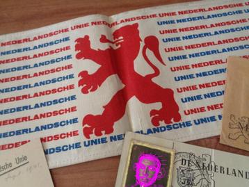 Nederlandse Unie armband document set oorlog wo2 ww2 beschikbaar voor biedingen