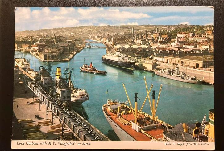 IERLAND  CORK  haven veerboot marine vrachtboten, Verzamelen, Scheepvaart, Ophalen of Verzenden