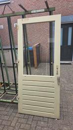 Hardhouten achterdeur 92,5 x 211,5 cm, Doe-het-zelf en Verbouw, Deuren en Horren, Ophalen, Gebruikt, 80 tot 100 cm, Buitendeur