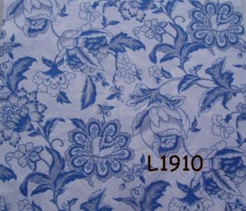 Servetten decoupage/bullet journal * Delfts bl. bloem+ L1910 beschikbaar voor biedingen