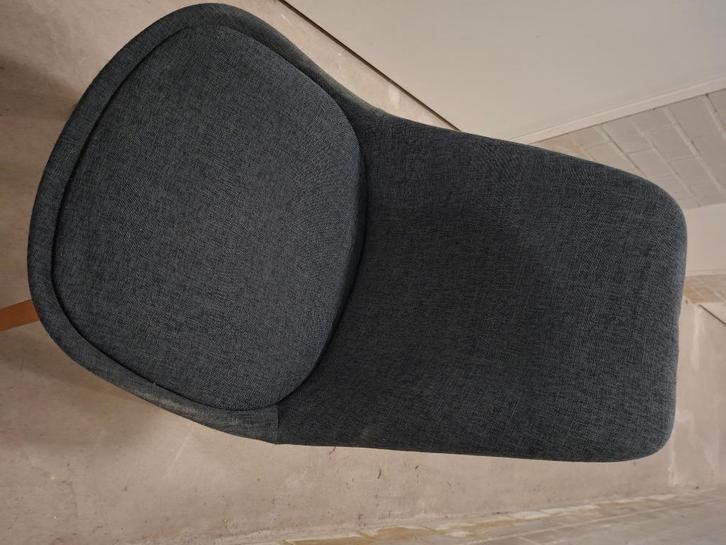 Stoffen eettafel stoelen, Huis en Inrichting, Stoelen, Gebruikt, Vier, Hout, Stof, Grijs, Ophalen