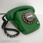 Vintage, retro groene telefoon met draaischijf, Telecommunicatie, Vaste telefoons | Niet Draadloos, Met draaischijf, Gebruikt