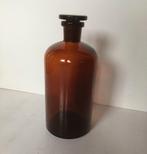 Antieke apotheekfles in bruin glas met geslepen stopsel, Antiek en Kunst, Antiek | Glas en Kristal, Ophalen of Verzenden